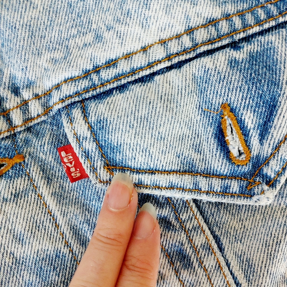 Acid Wash 80s Trucker III Levi Denim Jacket size Medium‎ Women's 57508-0209 Made - Picture 5 of 12